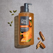 DOVE MEN Moisturizing Body Wash for Men, Sandalwood + Cardamom Oil, 26oz | Plant-Based Cleansers, Sulfate, Paraben and Dye Free, Strengthens the Skin Barrier, Sandalwood and Cardamom Scent