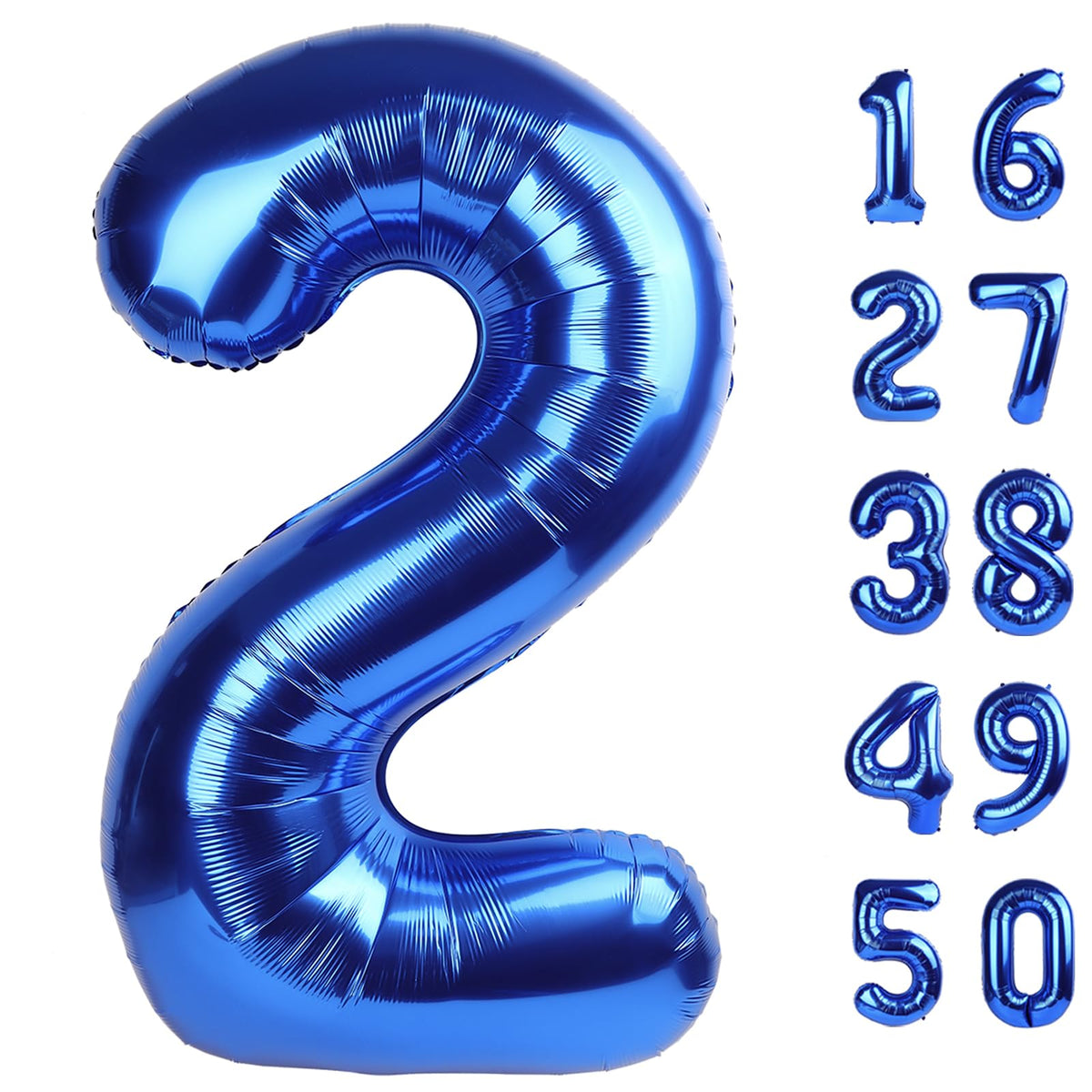 40 Inch Navy Blue Number 2 Balloons Foil Digital Helium Number Balloons | for 2nd 12 23 24 25 Birthday Anniversary Wedding Party Decorations,Jumbo Helium Balloon Giant Large Digital Balloon