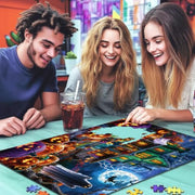 Halloween Puzzle 1000 Pieces for Adults, MisPuz Halloween Jigsaw Puzzles | Gothic Puzzle with Haunted Houses, Ghosts, Pumpkins, Black Cats for Game Night & Holiday Party Gifts