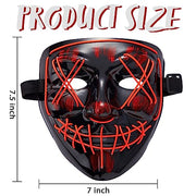 JOYIN Halloween Led Mask, Light Up Mask and Gloves for Cosplay Costume (Red), 3 Modes Scary Glow in The Dark Masks for Boys Girls Halloween Party Dress Up Accessories, Gifts Giving