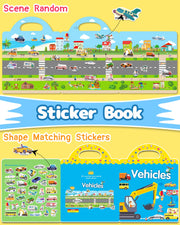 Benresive Reusable Sticker Book, Travel Stickers for Kids, Boys Girls Gift