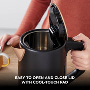 Ninja Perfect Temperature 1.7L Kettle, Rapid Boil, Black & Copper KT200UKCP | Temperature Control kettle with 6 preset temperatures for green tea, coffee and more. LED display & Temperature Hold mode.
