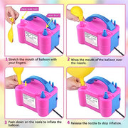 QIPUMP Balloon Pump Electric,110V 600W Balloon Blower Inflator Dual Nozzle Air Pump Balloons Inflator for Decoration, Party, Sport,Gifts:2 Balloon Tying Tools
