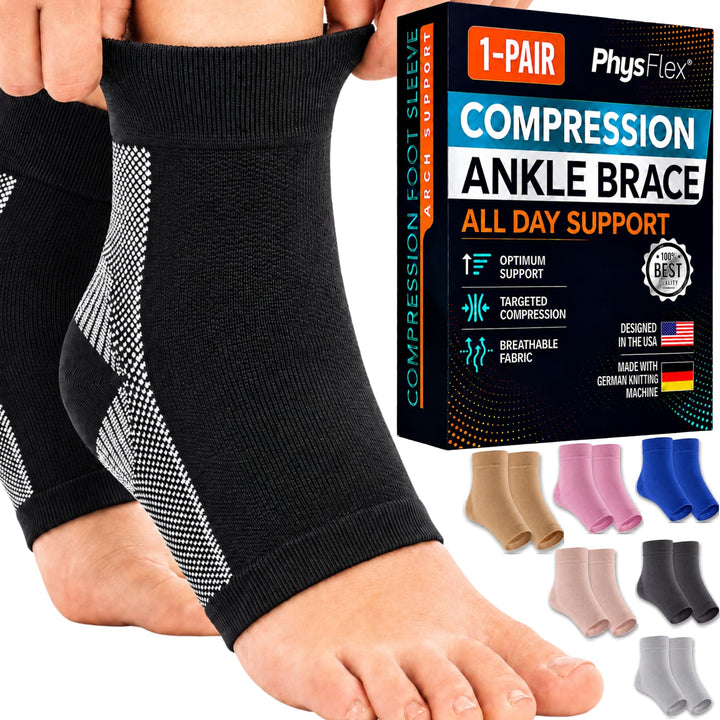 Ankle Brace Socks - Ankle Compression Sleeve - Foot Brace for Women & Men
