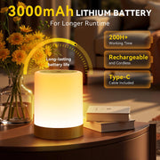 Auxmir Night Light, 3000mAh Rechargeable, Touch Dimmable LED Bedside Lamp