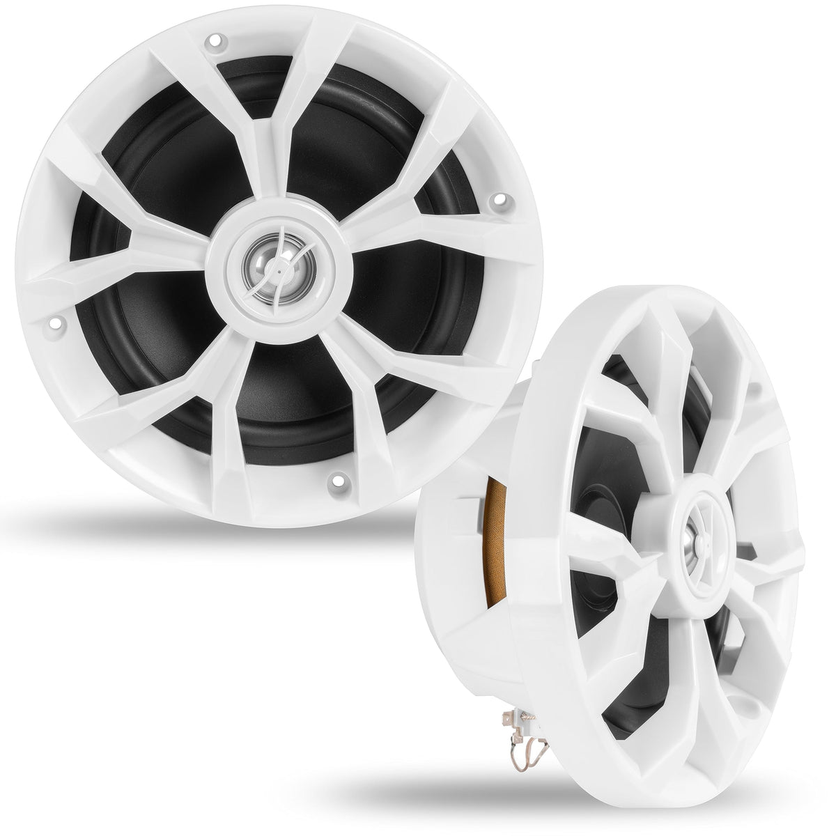 BELVA BBMS65W 400W Peak (200W RMS) 6.5" 2-Way White Coaxial Marine Speakers for Boats/ATV/UTV/SxS/Powersport