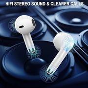 Wireless Bluetooth 5.4 Earbuds, LED Power Display Headphones, 6D Stereo | HiFi Stereo Earbuds, In-Ear Noise Cancelling Mic, 40H Playback Mini Case, IP7 Waterproof Sports Earphones, Android iOS
