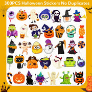 300PCS Halloween Stickers Bulk for Kids, Halloween Goodie Bag Stuffers | Waterproof Vinyl Pumpkin Stickers for Water Bottle Teens Adults, Halloween Games Party Favors Treats Supplies(No Duplicates)