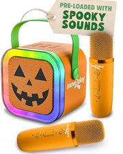 Move2Play, Halloween Karaoke Machine for Kids | Includes Spooky Songs | 2 Microphones | Connect with Bluetooth for 3, 4, 5, 6, 7+ Year Olds | Toy for Girls & Boys | Halloween