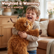 25" | 4.5 Pounds Highland Cow Weighted Stuffed Animals for Kid Adult, Microwavable Stuffed Animal Unscented, Cute Coolable Heatable Weighted Plush Warm Gifts for Christmas Birthday, Large Highland Cow