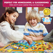 Number Hunter Math Board Game for Kids 5-7, 1st Grade & Kindergarten | Addition and subtraction game, STEM toy for 5+ year old, homeschool essentials, classroom learning, family game night