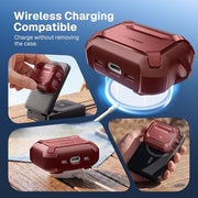 MOBOSI for AirPods Pro 3 Case with Magnetic Lid Lock,Red | Compatible with MagSafe,Military Grade Shockproof Protective Cover with Cleaner Kit& Keychain for iPod Pro 3 Case(2025)