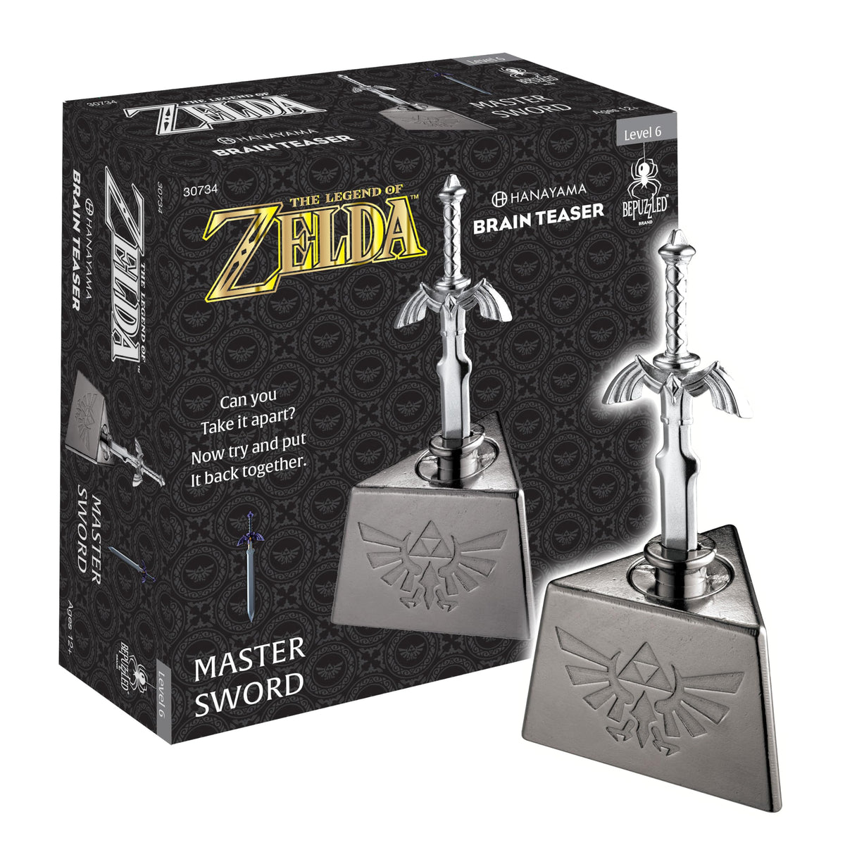 Legend of Zelda Master Sword Hanayama Metal Brain Teaser, Level 6 Ages 12+ | Legend of Zelda Master Sword Hanayama Metal Brain Teaser Puzzle, Mensa Rated Level 6, Cast Metal Puzzle, Ages 12+