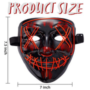 JOYIN Halloween Led Mask, Light Up Mask and Gloves for Cosplay Costume (Red), 3 Modes Scary Glow in The Dark Masks for Boys Girls Halloween Party Dress Up Accessories, Gifts Giving