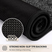PURRUGS Dirt Trapping Indoor Door Mat, 50 x 80 cm, Charcoal | Machine Washable, Non-Slip, Waterproof TPR Backing, Super Absorbent, Low Profile, Entryway Rug for Muddy Paws and Shoes