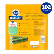 Pedigree Dentastix Small & Toy Breed Dental Dog Treats, Fresh, 102 Count | Triple action dental care, reduces tartar buildup, cleans teeth, freshens breath, for dogs 7-22 lbs, no added sugar/fillers