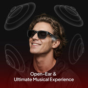 OhO Open Ear Smart Glasses, UV400 Z87.1 Lightweight Bluetooth Sunglasses | Up to 10H Playtime, Hands-Free Calling, Music Playback, Voice Control, Polarized Lens, Unisex for Daily Wear & Outdoor Sports