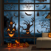 LOKIPA Halloween Window Clings - 7 Sheets Bats & Spiders Window Decals