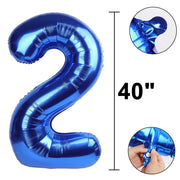 40 Inch Navy Blue Number 2 Balloons Foil Digital Helium Number Balloons | for 2nd 12 23 24 25 Birthday Anniversary Wedding Party Decorations,Jumbo Helium Balloon Giant Large Digital Balloon