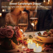 Auralome LED Battery Tea Lights - Flickering Flameless Candles Small Warm White 12-Pack Tealights Flicker Bright Fake Light Electric Operated Last 200 Hours for Diwali Votive Wedding Pumpkin Halloween