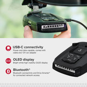 Cobra RAD 490i Laser Radar Detector, New Model with Long Range Detection | Bluetooth, Apple CarPlay and Android Auto Compatible, LaserEye Front and Rear Detection, DSP, Firmware Updatable