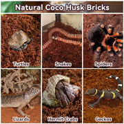 Legigo 4 Pack Coconut Fiber Substrate, Natural Coco Coir Reptile Bedding