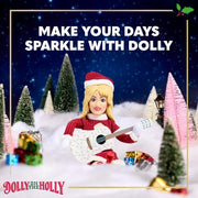 Dolly on the Holly Plush Doll - Holiday Dolly Parton Mantel Doll | Dolly Parton Plush Elf Collectible with Removable Red Dress, Santa Hat, Microphone and Guitar Accessories