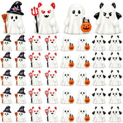 80Pcs Halloween Mini Ghosts Figurines 4 Styles Cute Miniatures Resin Decor