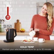 Ninja Perfect Temperature 1.7L Kettle, Rapid Boil, Black & Copper KT200UKCP | Temperature Control kettle with 6 preset temperatures for green tea, coffee and more. LED display & Temperature Hold mode.
