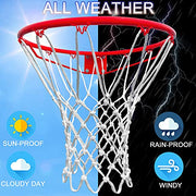 LAO XUE Basketball Net Outdoor,(7.16 oz) 12 Loops Professional Heavy Duty Basketball Net Replacement,All Weather Anti Whip, Suitable for Outdoor Standard 12 Loops Basketball Hoop