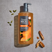 DOVE MEN Moisturizing Body Wash for Men, Sandalwood + Cardamom Oil, 26oz | Plant-Based Cleansers, Sulfate, Paraben and Dye Free, Strengthens the Skin Barrier, Sandalwood and Cardamom Scent