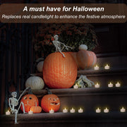 Auralome LED Battery Tea Lights - Flickering Flameless Candles Small Warm White 12-Pack Tealights Flicker Bright Fake Light Electric Operated Last 200 Hours for Diwali Votive Wedding Pumpkin Halloween