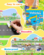 Benresive Reusable Sticker Book, Travel Stickers for Kids, Boys Girls Gift