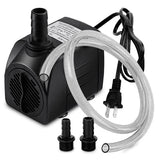 PULACO 400GPH Submersible Pump with 5 ft Tubing | 1500L/H 25Watt durable fountain water pump for Pond Fountain, Aquariums Fish Tank, Statuary, Hydroponics