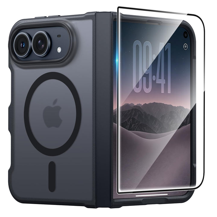 FNTCASE for iPhone Duo Case, Fit for Magsafe, Black | Screen Protector, Translucent Matte, Military Grade Drop Proof, Shockproof Protection Bumper, Protective Magnetic Phone Cover
