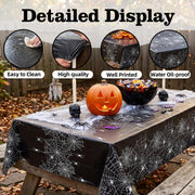 Actilize 3 Pack Halloween Tablecloth-54 x 108 Inch Spider Web Design Black | Halloween Decorations Disposable Plastic Table Covers Spider Web Design for Outdoor Indoor Halloween Party Table Decor