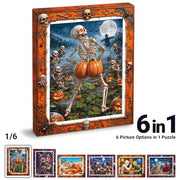 TOSY Picture Cube Halloween Spooky Fun: 6-in-1 Magnetic Picture Puzzle, 80 Blocks, 480 Puzzle Faces, 0.63 in, B052, Seamless UV Art, Display-Ready Frame, Collectible, STEM/STEAM Gift for Kids & Adults