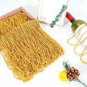 SHAOQINLIN 12 PCS Gold Bead Necklace, Mardi Gras Beads Christmas Necklaces 33" Metallic Beaded Costume Party Necklaces for Parade Throws, Wedding, Birthday, Pirate Party Favors