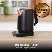 Ninja Perfect Temperature 1.7L Kettle, Rapid Boil, Black & Copper KT200UKCP | Temperature Control kettle with 6 preset temperatures for green tea, coffee and more. LED display & Temperature Hold mode.