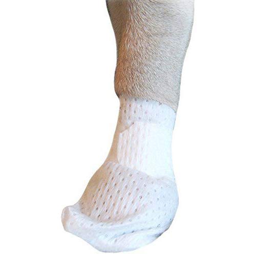 Medimitt Paw Bandages for Dogs, Cats and Pets – Stretchy Medical Booties, First Aid for Paws – Non Slip, Non Adhesive, Breathable, Disposable, Washable, Adjustable Strap, 12 Pack (Large)