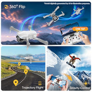 1080P Drone with Camera for Kids & Adults Beginners, Foldable FPV Quadcopter with One Key Takeoff/Landing, Gesture Control, 360° Flips, 2 Batteries, Toy Gift for Teen Boys and Girls