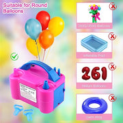 QIPUMP Balloon Pump Electric,110V 600W Balloon Blower Inflator Dual Nozzle Air Pump Balloons Inflator for Decoration, Party, Sport,Gifts:2 Balloon Tying Tools