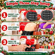 Farting Santa Bubble Blower | Santa Farting Bubble Machine | Santa Claus Snowman Bubble Butt Blower with Light Music | Interactive Party Stocking Stuffer Prank Gift