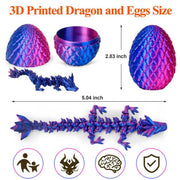 3D Printed Animals Dragon Toys Eggs, Christmas Stocking Stuffers for Kids | Birthday Gifts for Teen Girls Boys 4PCS Mini Crystal Dragon Toys for Ages 8-13 Year Old Easter Basket Fillers Essentials