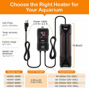 hygger Aquarium Heater 300W/500W/800W/1000W, Submersible Fish Tank Heater