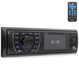 Pyle Bluetooth Marine Receiver Stereo - 12v Single DIN Style Boat In dash Radio Receiver System with Digital LCD, RCA, MP3, USB, SD, AM FM Radio - Remote Control, Wiring Harness - PLRMR27BTB (Black)