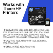 HP 61XL Black High-Yield Ink | Works with DeskJet 1000, 1010, 1050, 1510, 2050, 2510, 2540, 3000, 3050, 3510; Envy 4500, 5530; OfficeJet 2620, 4630 | C0PA4AN