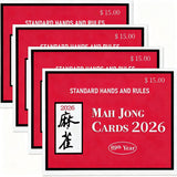 2026 Mah Jong Card, Rules Large Size Revised Version - 4 Pcs | NM-JL Mah-Jong Cards 2026 Mahjong cars 2026, Hands and Rules,Easy to Read Game Table Accessories