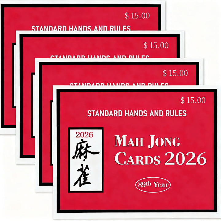 2026 Mah Jong Card, Rules Large Size Revised Version - 4 Pcs | NM-JL Mah-Jong Cards 2026 Mahjong cars 2026, Hands and Rules,Easy to Read Game Table Accessories