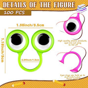 Zubebe 80 Pcs Halloween Witch Fingers Pointers and Googly Eye Rings Set | Fake Nail Covers for Reading, Wiggly Googly Eyeball Rings for Costume, Party Favors for Classroom Halloween Events Cosplay